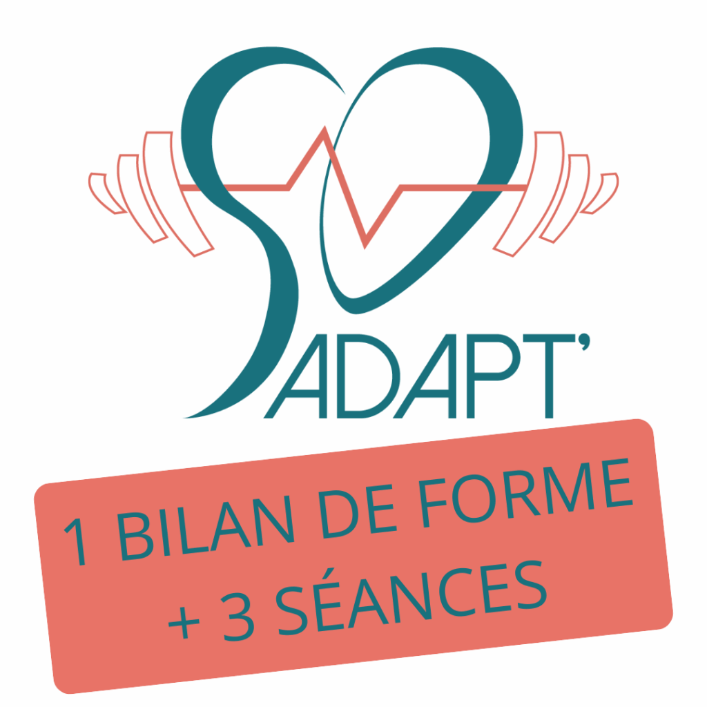Logo So Adapt' avec l'inscription "1 bilan de forme + 3 séances"
